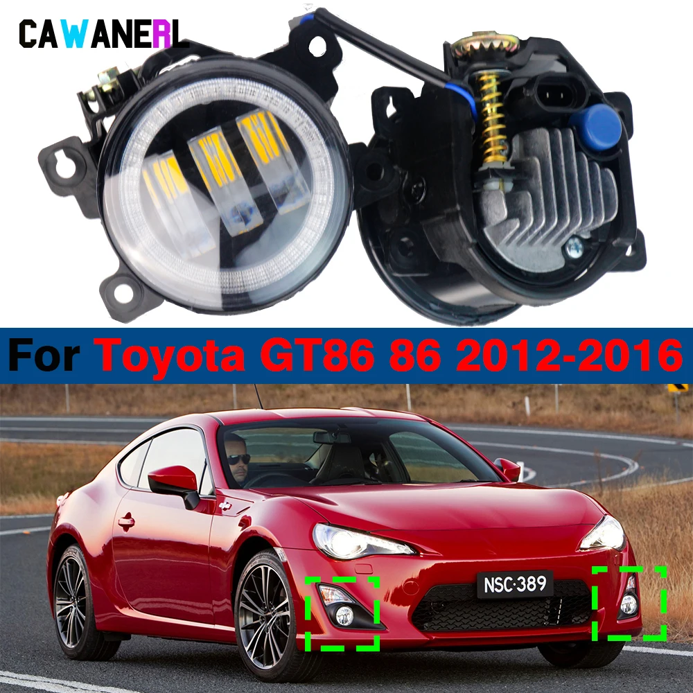 2 Pcs LED Fog Light Angel Eye DRL 30W 6000LM Car Adjustable Fog Lamp Daylight For Toyota GT86 GT 86 2012 2013 2014 2015 2016