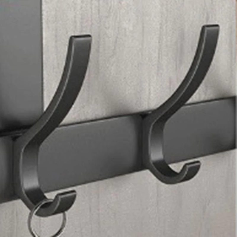 2PCS Over The Door Hooks Hanger With Extended Arms Bathroom Accessories And Towel Rack Organization Black