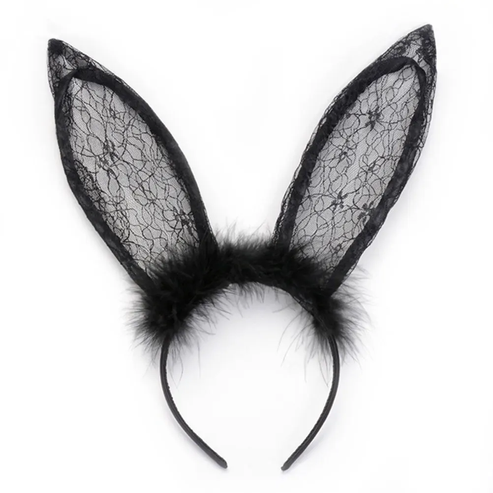 

1Pcs Rabbit Ear Lace Hair Hoop Party Headband Cosplay Costume Birthday Festival Hair Accessory Delicate Headdress