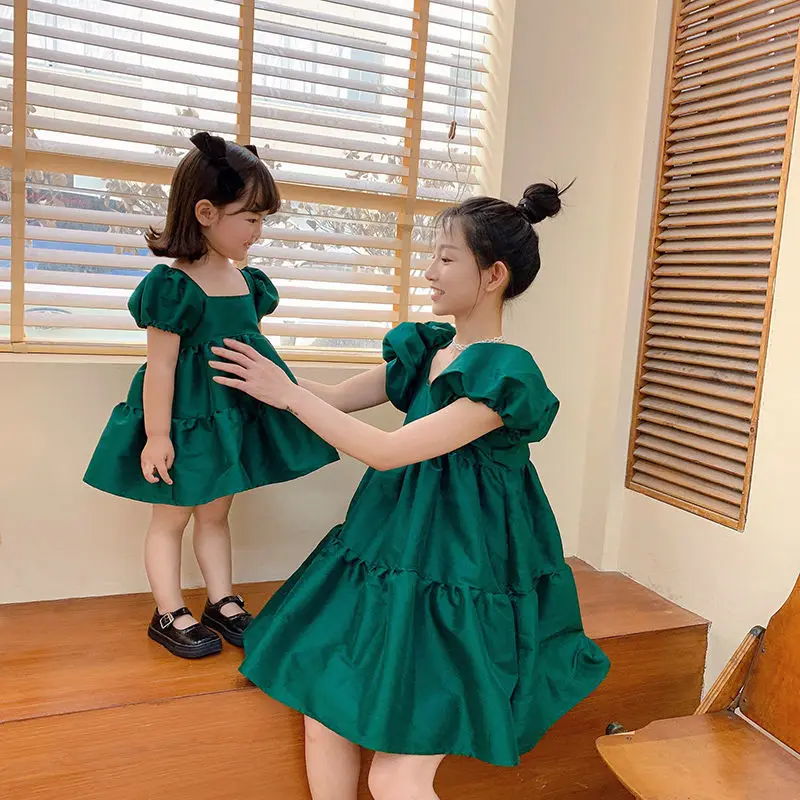 Mother and Daughter Matching Clothes Summer New Women Girls Party Dresses Family Matching Outfits Baby Girl Princess Dress