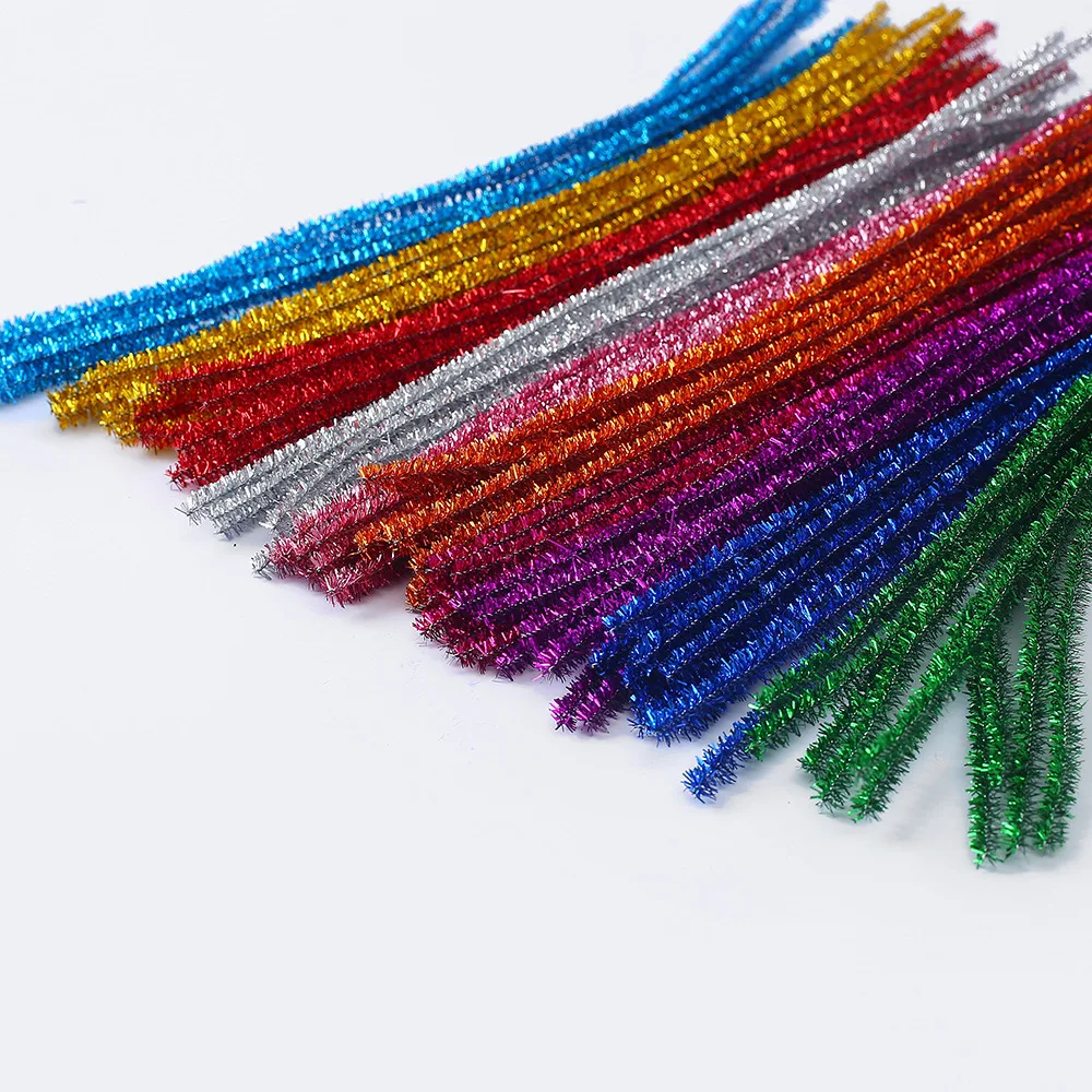 Ten-color Mixed 100 Glitter Tops, Colored Hair Root Twisting Rods, Kindergarten Diy Handmade Materials