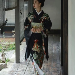 Traditional Japanese Kimono for Women, Retro Vibrating Sleeves, Japanese Dance Clothes, Tourism Photography, Girl Photo