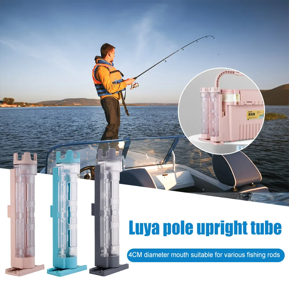 Plastic Fishing Box Pole Bracket Detachable Fishing Pole Tube Stand Adjustable Portable Durable Snap Design for Angler Supplies