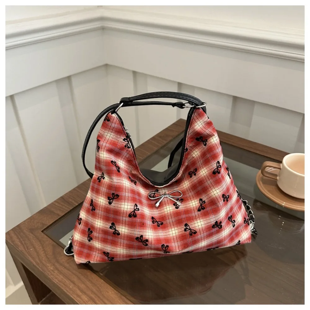 

Fashion Cute Bow Shoulder Bag Large Capacity Zipper Closure Bow Backpack Adjustable Strap Tote Handbag Students