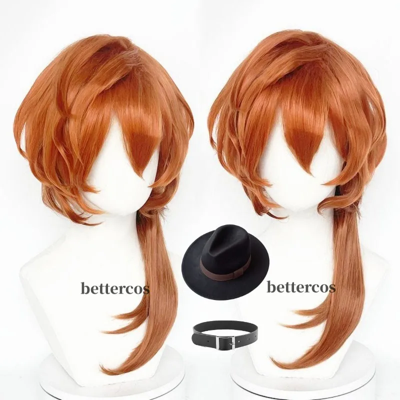 

High Quality Anime Chuya Nakahara Chuuya Cosplay Wig Heat Resistant Synthetic Hair Wigs + Wig Cap