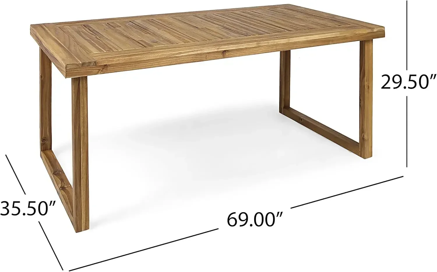 Moralis Juego de comedor Moralis Outdoor de madera de acacia de 6 plazas con sillas de mimbre, 23,25 "L x 24" P x 33 "H