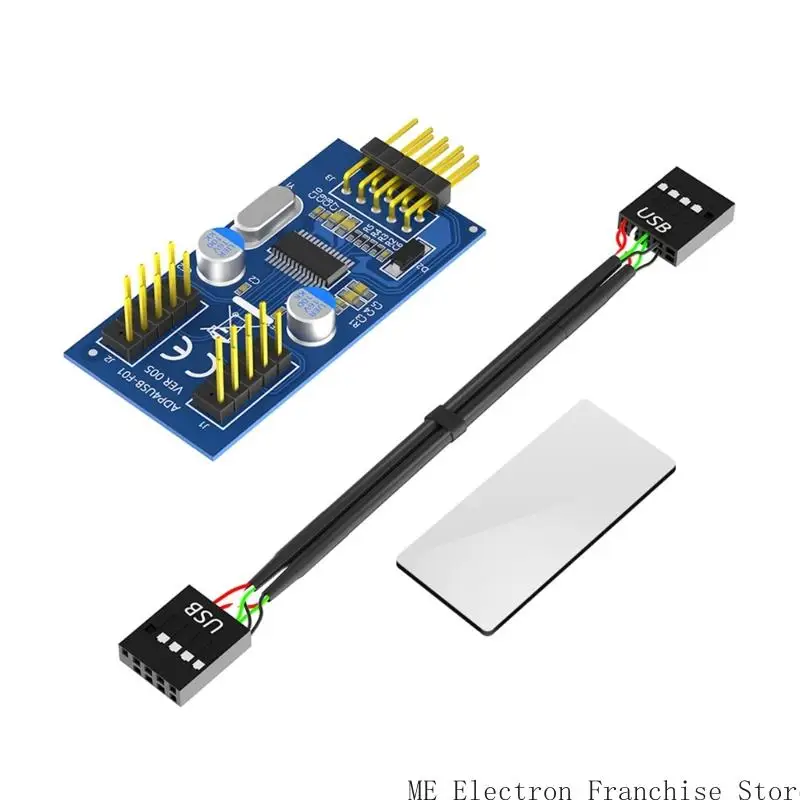 T5EA USB 2.0 9pin y Splitter 9pin USB Header Male 1 to 2 Extension for PC