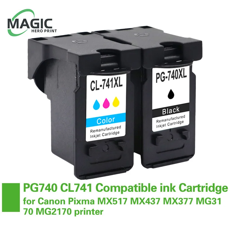 PG740XL PG740 740XL 741XL CL741 Compatible InkJet ink Cartridge For Canon Pixma MX517 MX437 MX377 MG3170 MG2170 MG2270 Printer