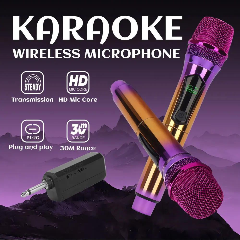 LMBGM W7 2.4G Wireless Charging Handheld Microphone with Long-Lasting Battery, Ideal for Karaoke and Outdoor Performances