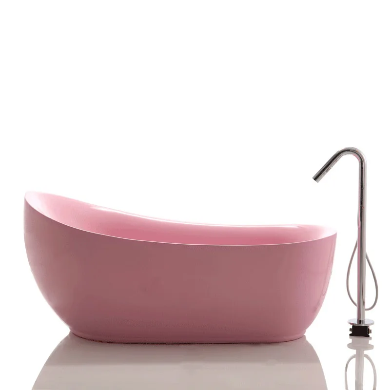 

Aowo Sanitary Ware Acrylic Girl Pink Freestanding Bathtub Boat Tank Love Hotel B & B Project Oval