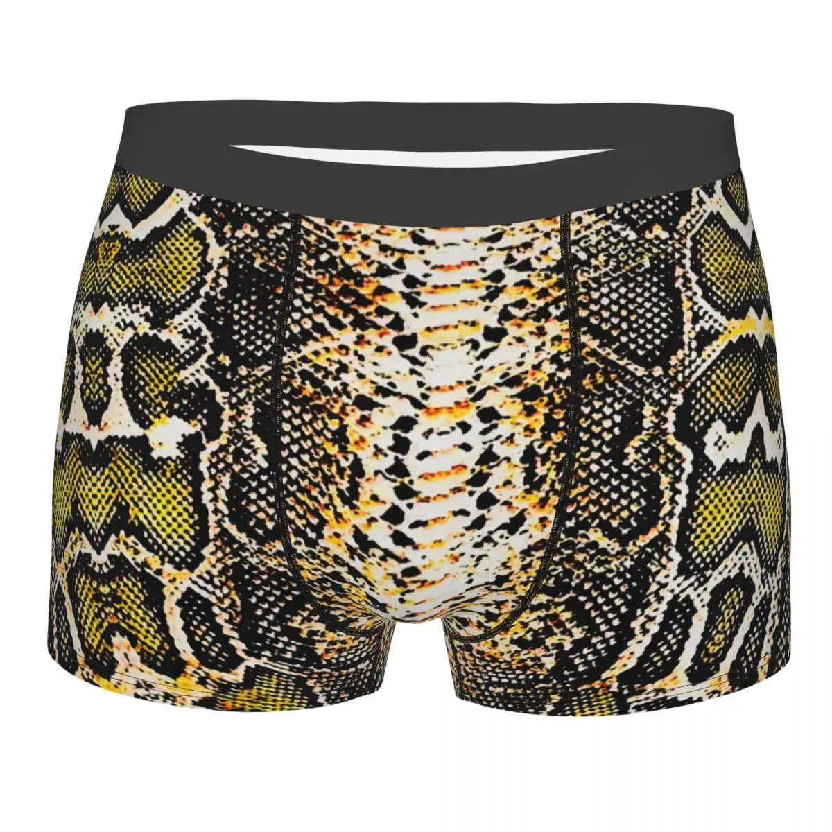 Custom Snake Skin Print Underwear Men Stretch Snakeskin Animal Texture Boxer Briefs Shorts Panties Soft Underpants For Homme