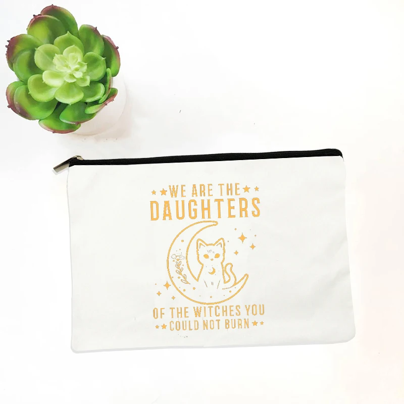 2023 We Are The Granddaughters of The Witch Print Makeup Bag School Pencil Case Travel Lipstick Bag Funny Women Graphic Witchy