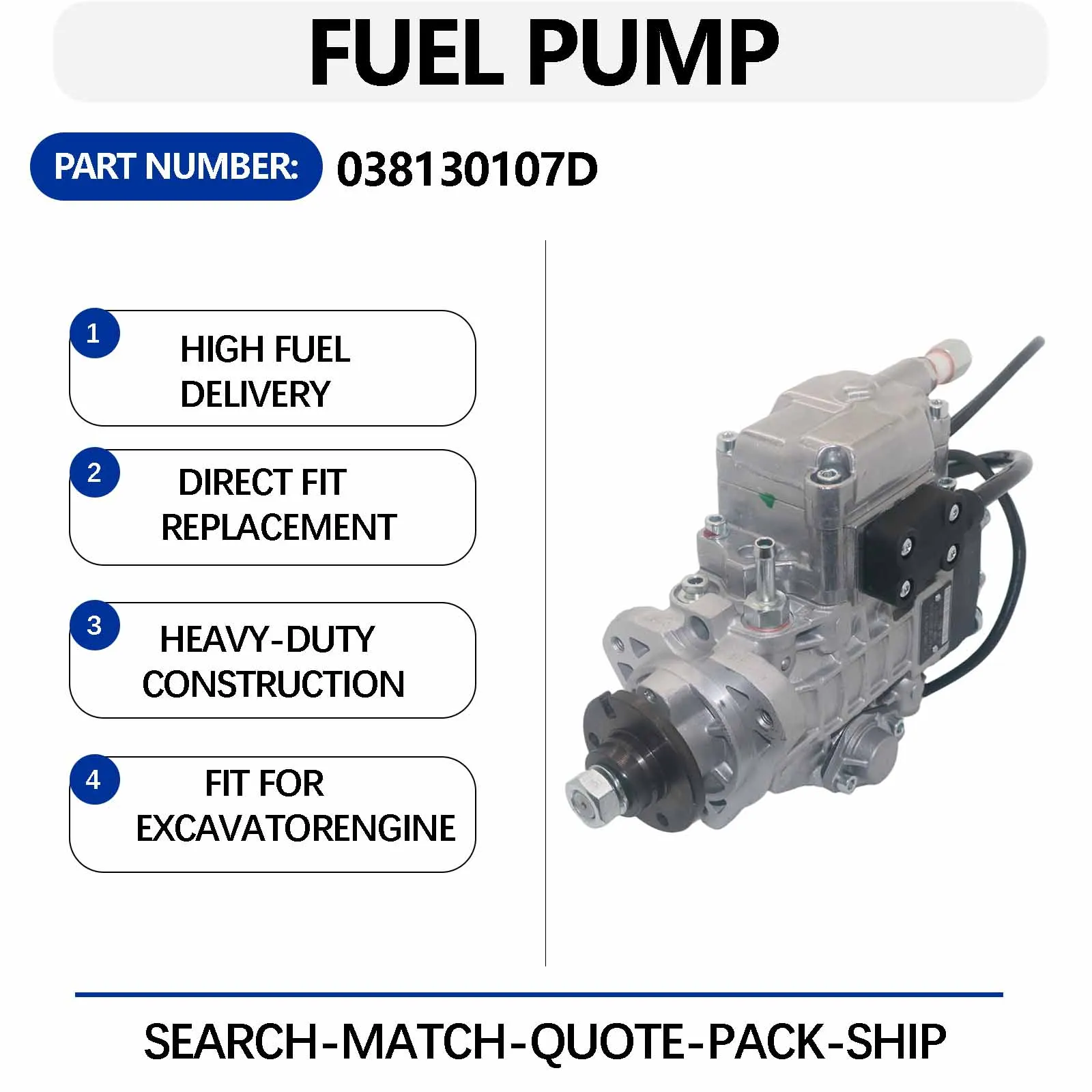 Fuel Injection Pump 038130107E For AUDI A3 1.9TDI AGR ALH AHF ASV 90 110HP 1996 2006 Car Engine
