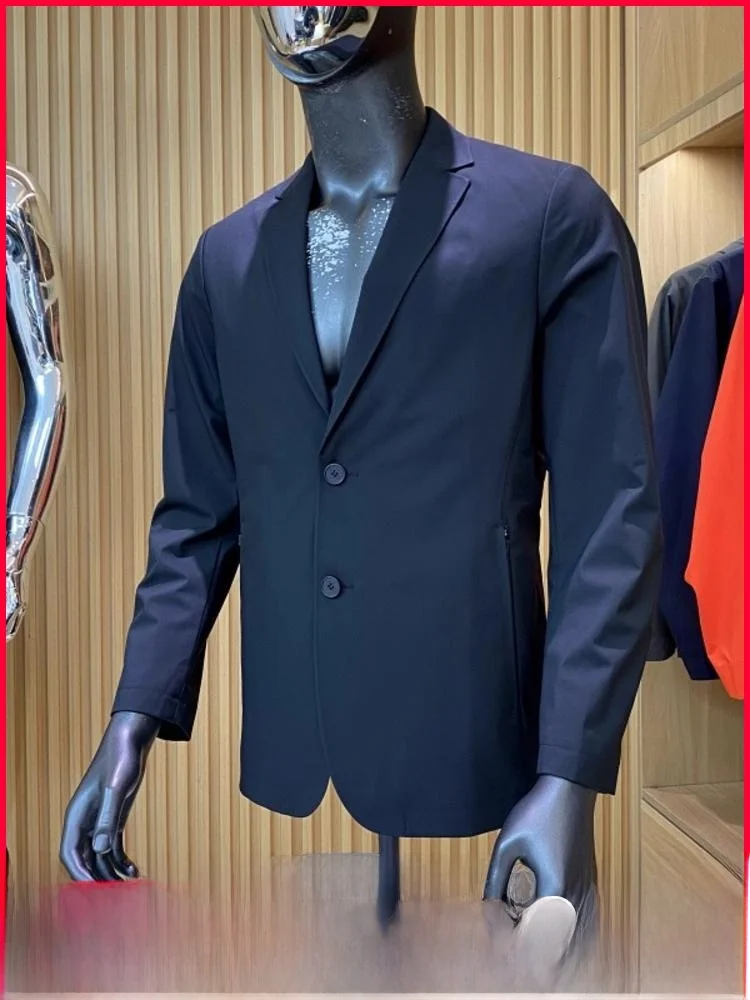 Men's Outdoor Commuter Lightweight Warm Busin Suit Jaet Stand Fit Faion Urban Sle Polyester Fiber Long Sve