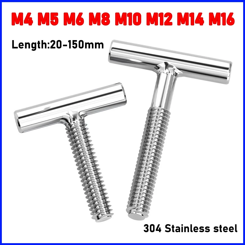 M4-M16 T Type Shape Welding Screws Nail Bolts 304 Stainless Steel Hammer Head Screw For Chute Rail Miter Track