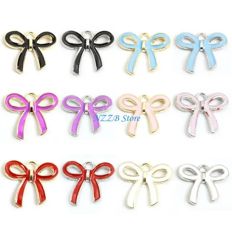 

T21F 100Pcs Butterfly Bows Ornament Bowknot Bracelet Necklace Pendant Easy to Attach Adornments for Hairstyles and Apparel