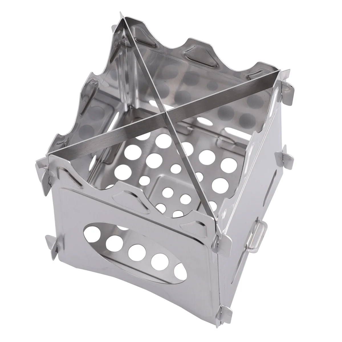 

Portable Folding Furnace Barbecue Outdoor Cookware Camping Stove Wood Burning Stainless Steel