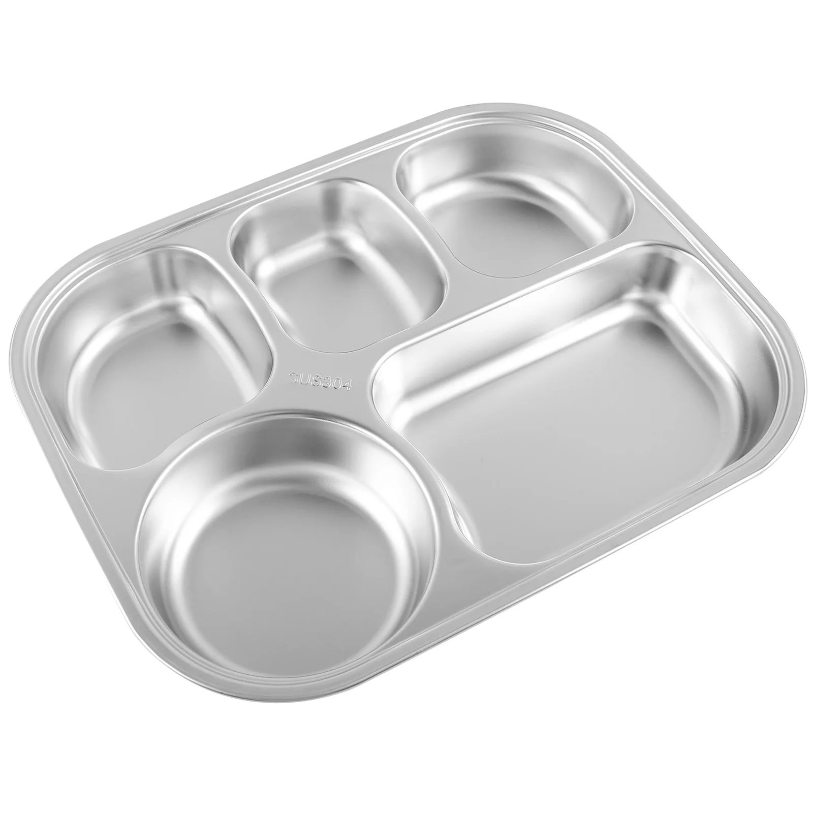 

Stainless Steel Fast Food Tray Plate for Four-compartment Divided Serving Rectangle Trays