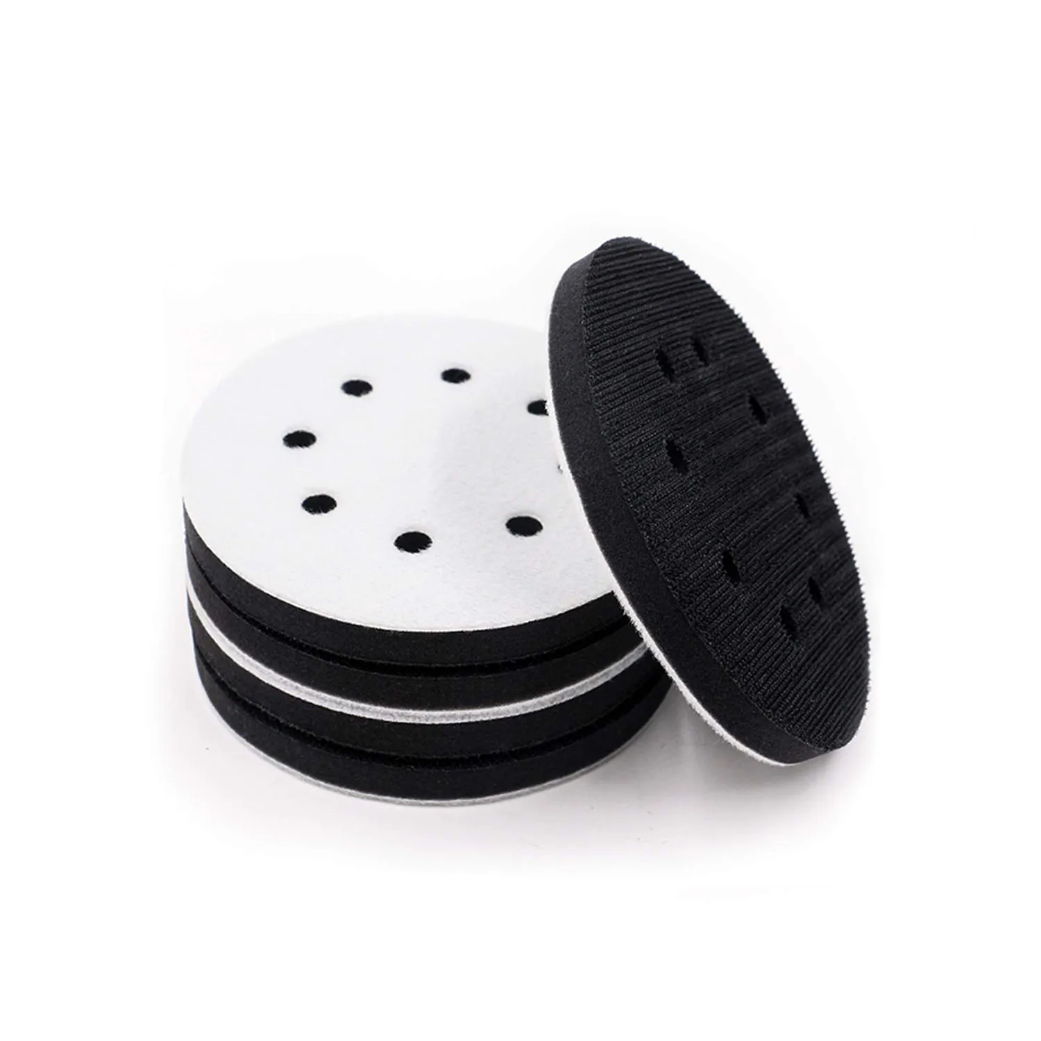 1/3/5 Pcs 5 Inch 8 Holes Soft Density Interface Pads Hook and Loop Backing Pad for Sander Polishing and Sanding Metal Wood Car