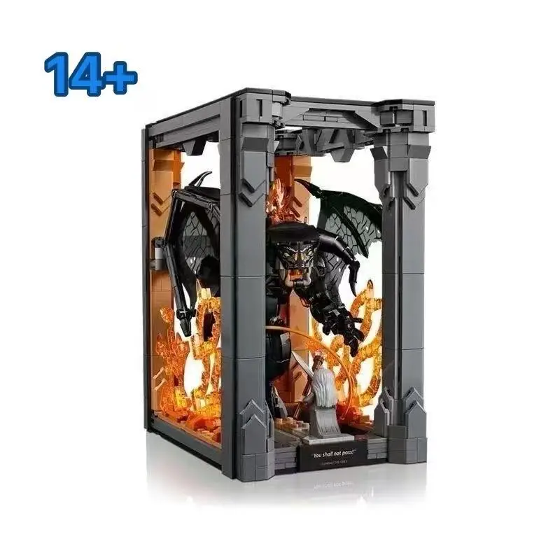 

10367 Угловая книжная полка Balrog Bookend Building Blocks | Креативная декоративная модель | Идеальный подарок на день рождения и Хэллоуин