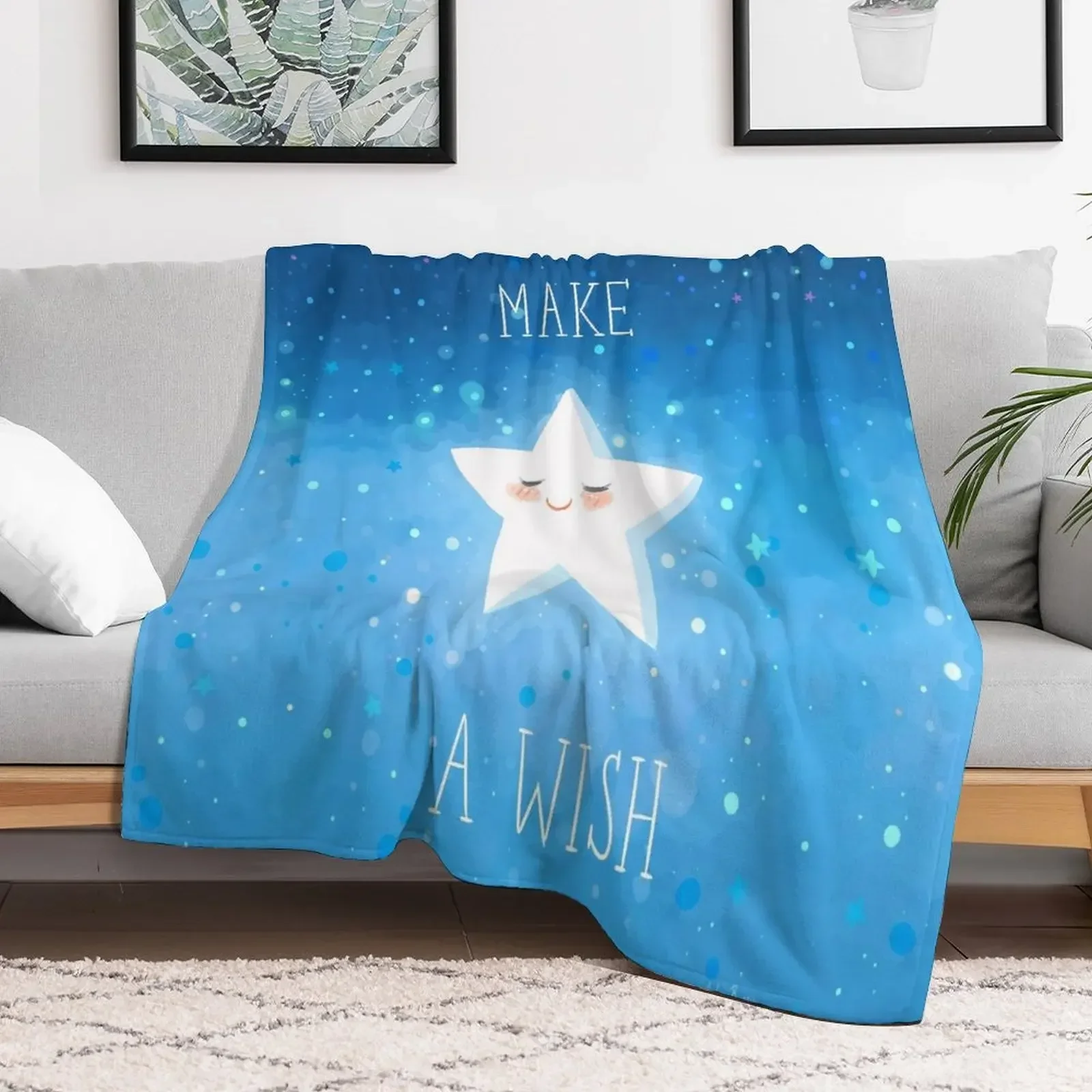 Make a Wish Throw Blanket Thins Fashion Sofas Polar Blankets