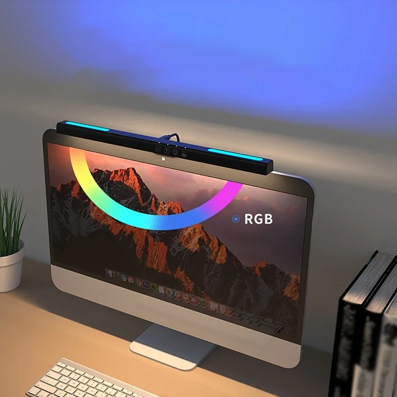RGB أضواء بار لمراقبة الكمبيوتر ، ستبليس يعتم شاشة معلقة الخفيفة ، USB الخلفية ، شريط شاشة القراءة الخفيفة