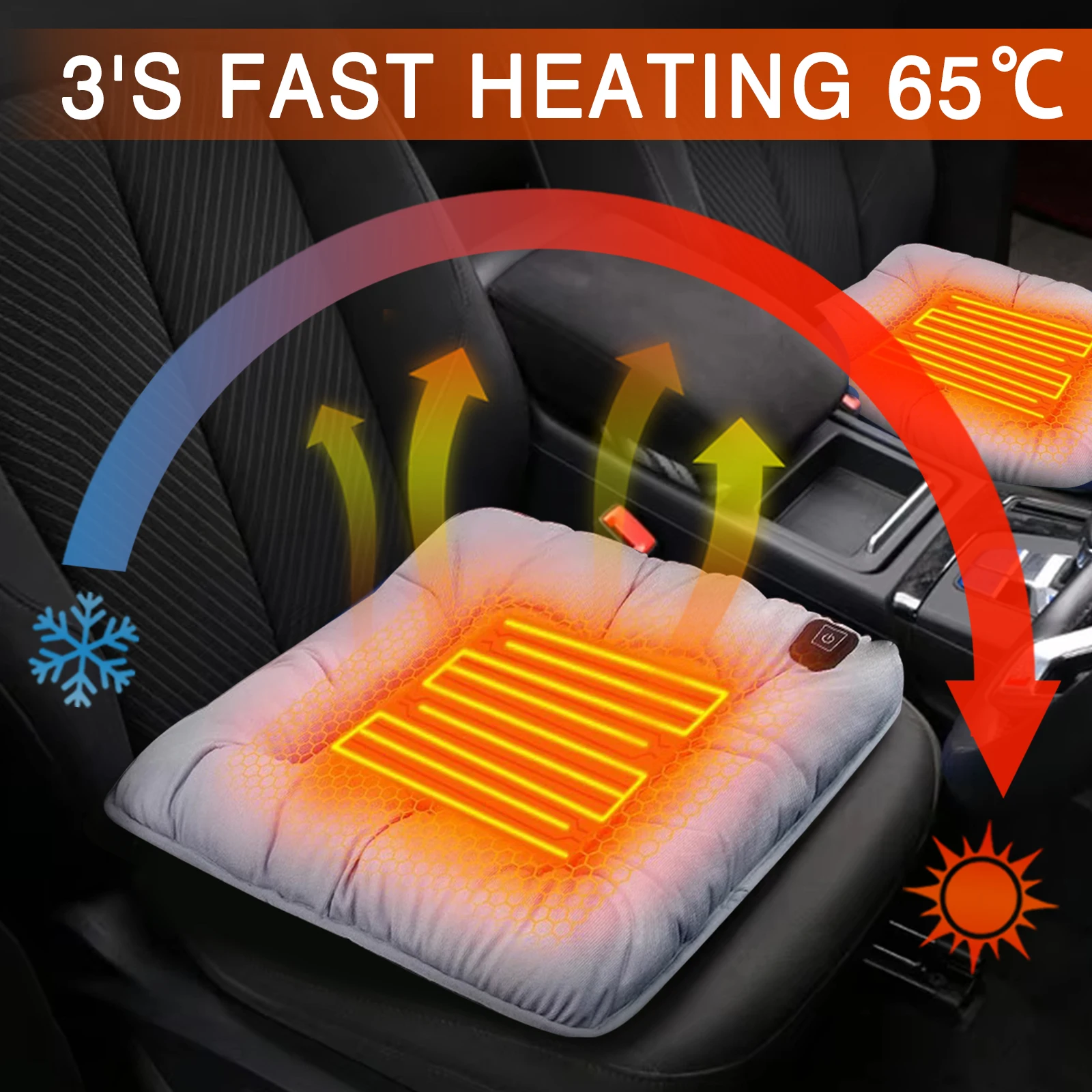 

Winter Heated Car Seat Cover 12V Heating Warmer Car Seat Cushion Auto Universal Car Seat Protector Cover Car Accessories