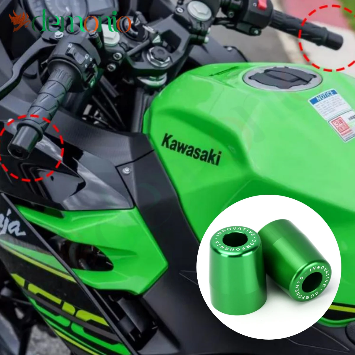 Motorcycle For Kawasaki ZX10R ZX12R Z650RS NINJA250 300 400 Z900 Z1000R Z1000SX General as a Pair Handlebar Grips Cap End Plugs