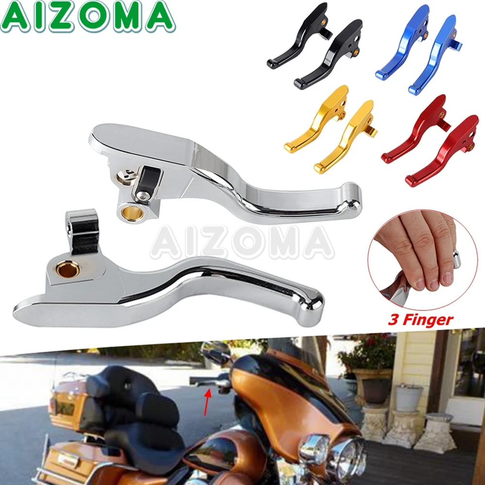 

Motorcycle Hand Levers For Harley Touring Touring Road King Street Tri Electra Glide 3 Finger Clutch Brake Handle Levers 2008-13