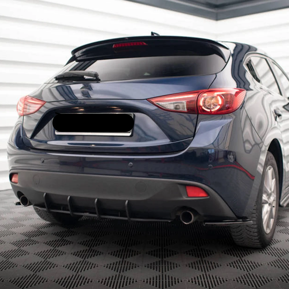 For Mazda 3 Hatchback 2013 2014 2015 2016 Year Rear Diffuser Bumper Lips Spoiler Splitter Body Kit Accessories