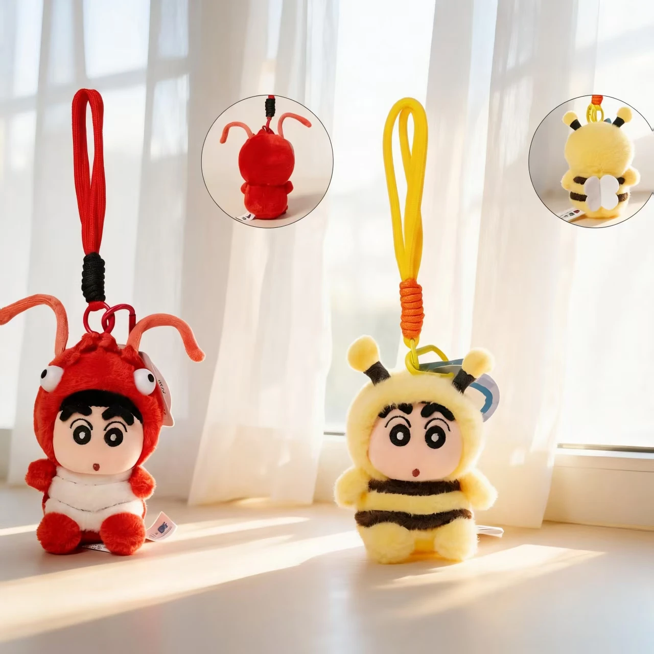 Hochwertiger Crayon Shin-chan Plüsch-Schlüsselanhänger, Hummer-Pinguin-Schildkröten-Bienen-Dinosaurier Stofftier-Puppe, Rucksack-Anhänger Kindergeschenk