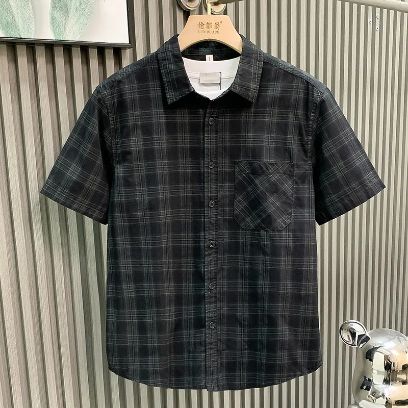 

Men's casual party fashionable summer short sleeved shirt, Lapel Hawaiian vacation beach shirt, Ropa Hombre size S-5XL