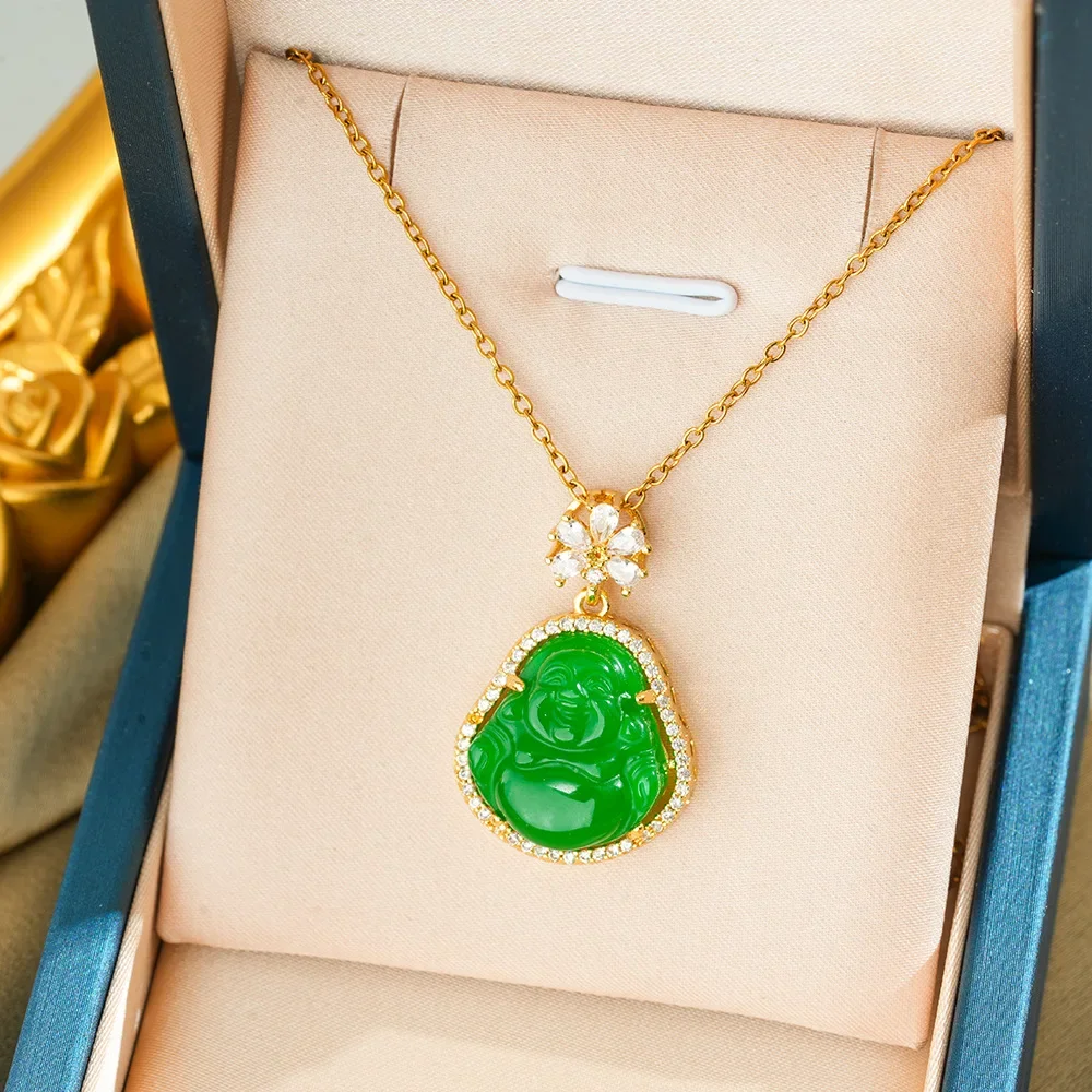 Женское колье на ключицу в китайском стиле, легкое роскошное, нишевое и универсальное колье, колье из нефритовой тыквы.