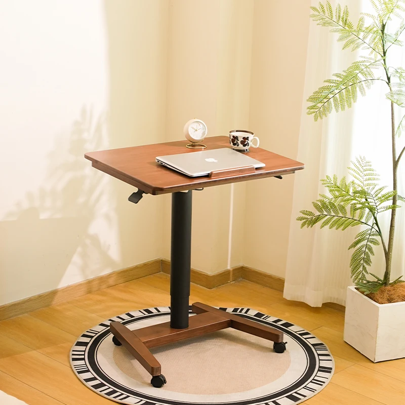 Custom modern small standing desk with lockable casters and height-adjustable tabletop
