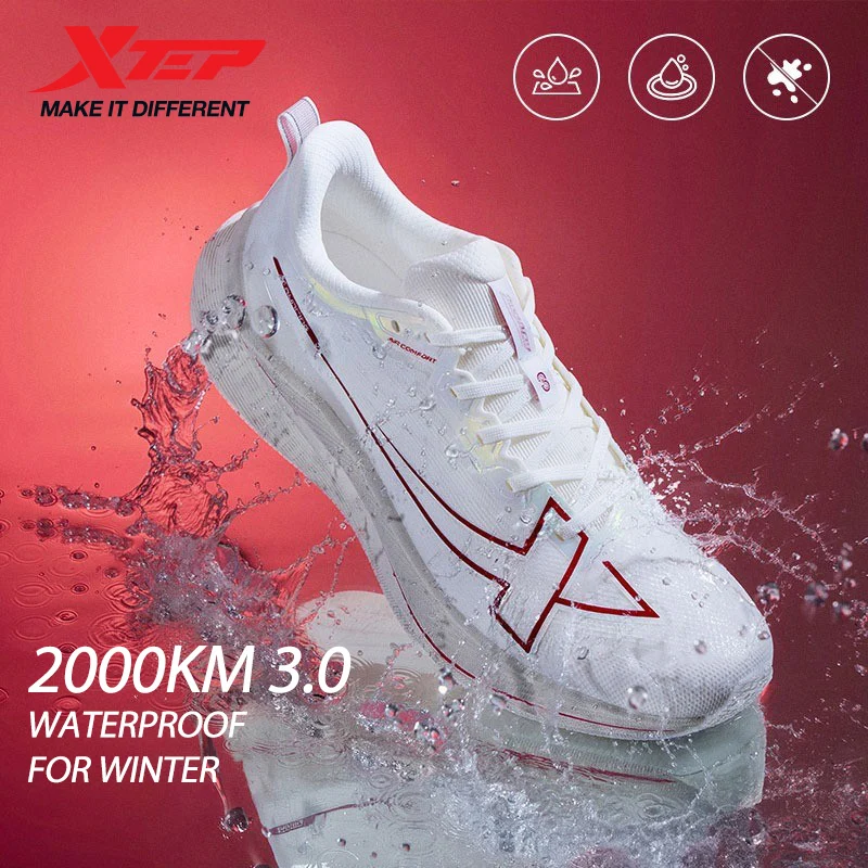 

Xtep 2000km Women's Running Shoes 2025 Winter Water Proof Stability Lightweight Sweat-Absorbing Jogging Sneakers 875418110018