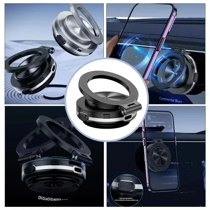 360° Rotation Magnetic Vacuum Car Phone Holder Suction Cup Foldable GPS Stand Bracket For Magsafe iPhone1614 13 12 Pro Max Mount image 6