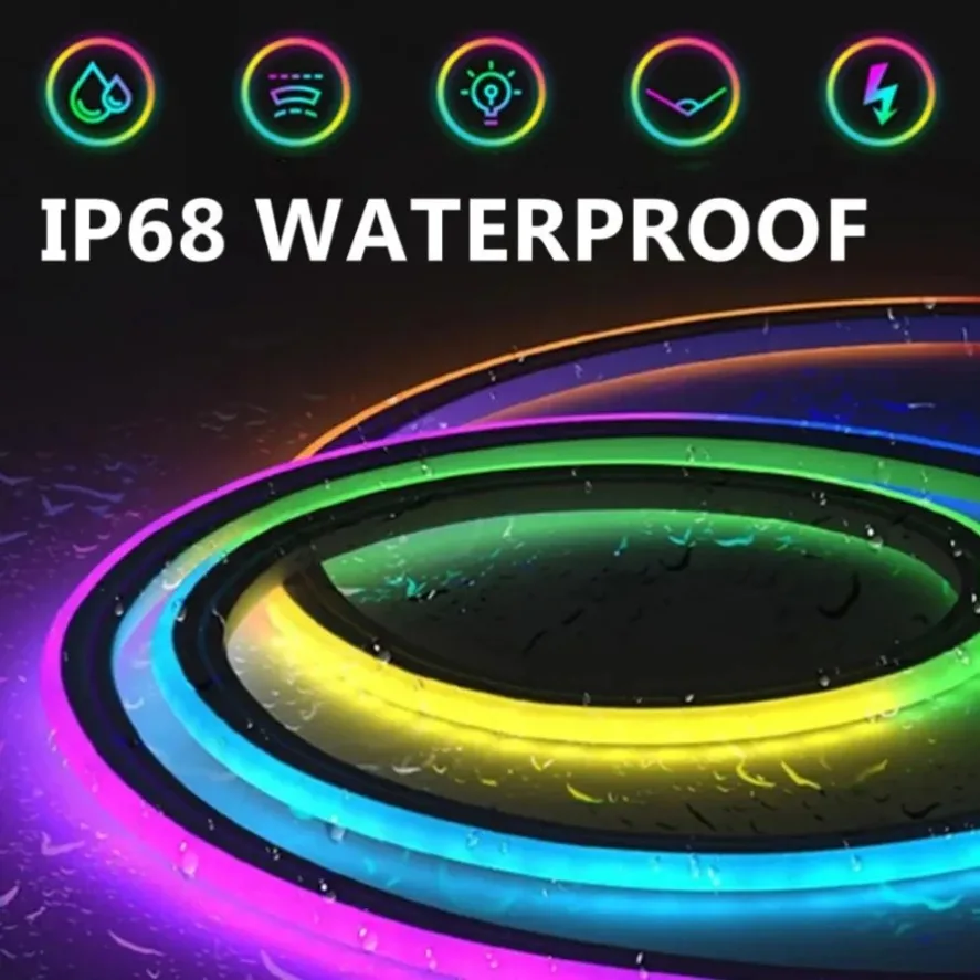 App With Remote Control 5V USB Waterproof Neon Strip Light RGB Neon LED Strip Bluetooth RGB Strip For Indoor Outdoor Home Decor