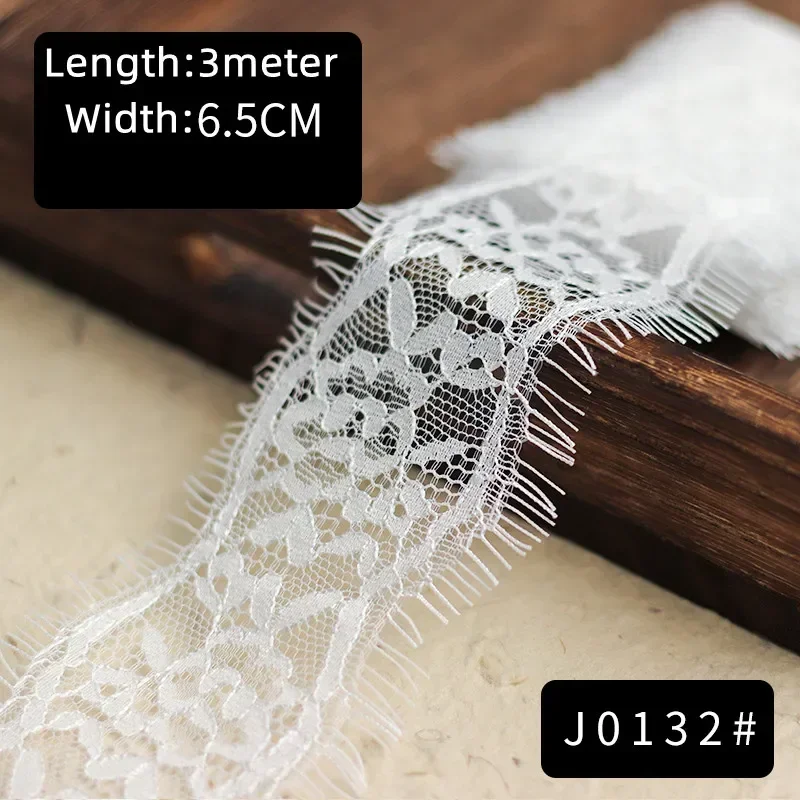 3M White Eyelash Lace Ribbon Diy Elegant Women\'s Wedding Dresses For Partys Sewing Accessories African Fabric 2022 High Quality