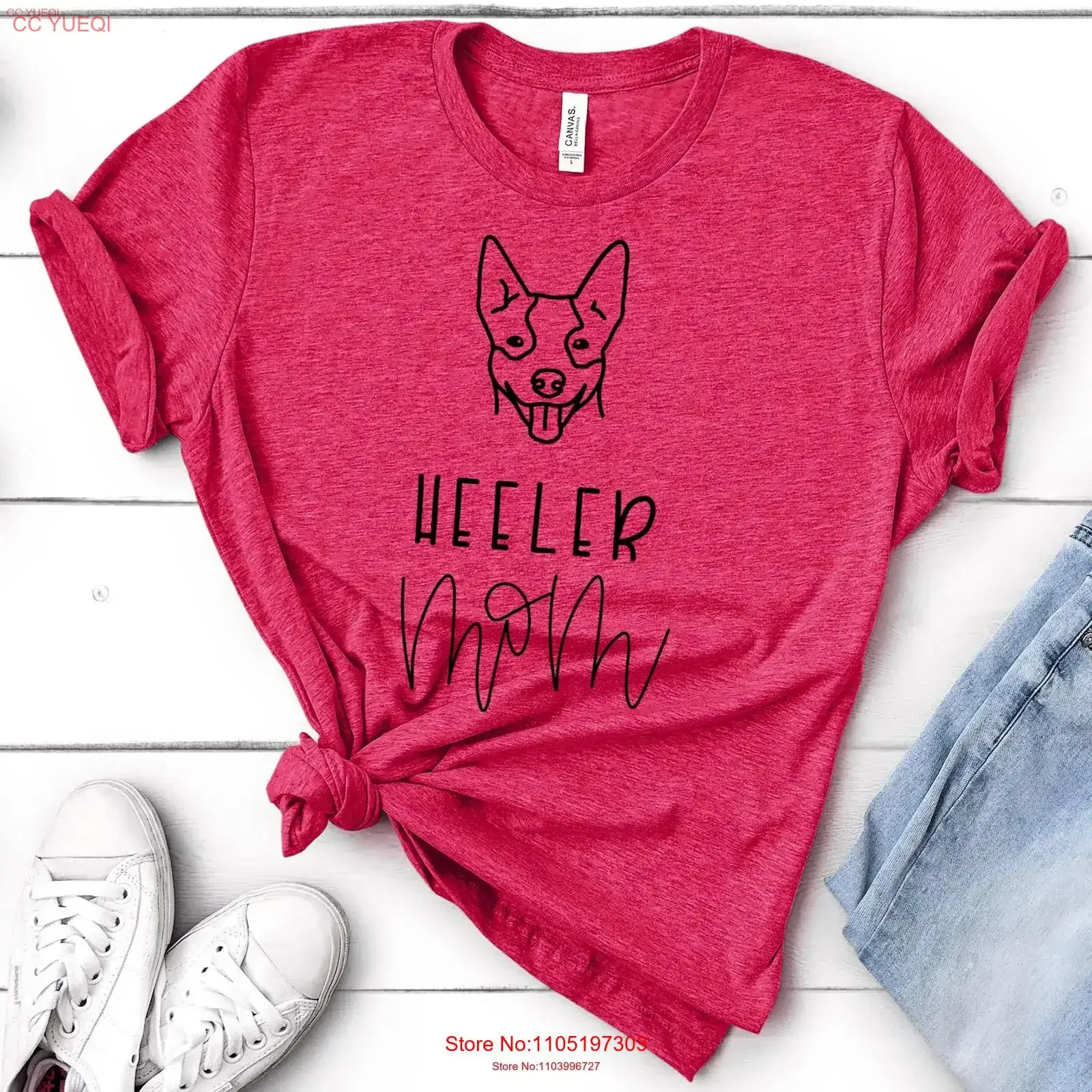 

Футболка Heeler Mom Dog Love Dogs s for Fur Mama Lover Rescue Her vintage Washed streetwear Stretched fashion Casual homme