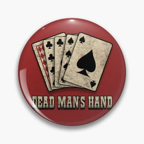 Aces And Eights The Dead Man 39 S Hand  Soft Button Pin Funny Hat Metal Gift Cartoon Collar Lapel Pin Creative Decor Badge Cute