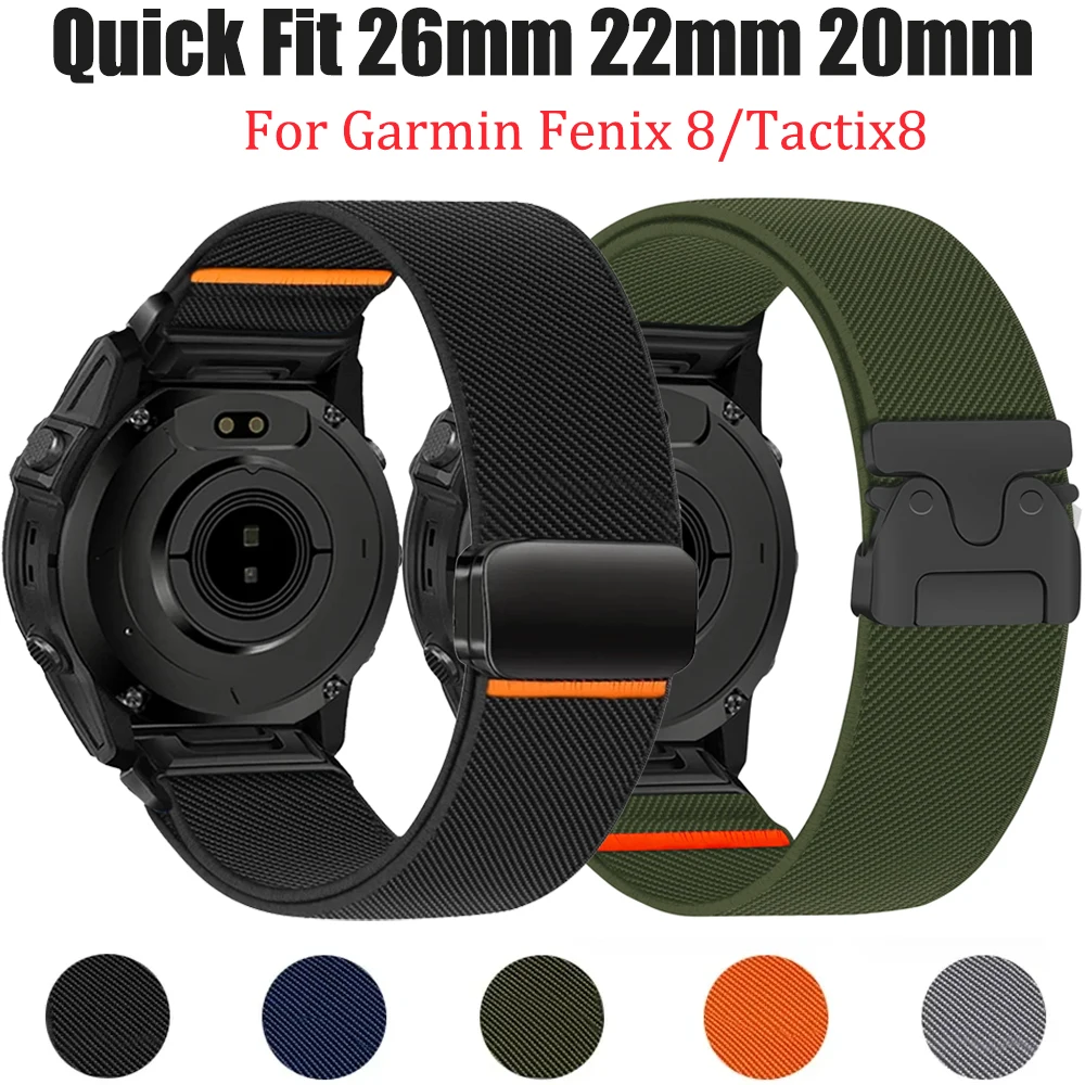 26 mm 22 mm 20 mm Nylonarmband für Garmin Fenix 8/7X/ Tactix8 Quatix 8 Armband Armband für Garmin Forerunner 965 970/Instinct 3