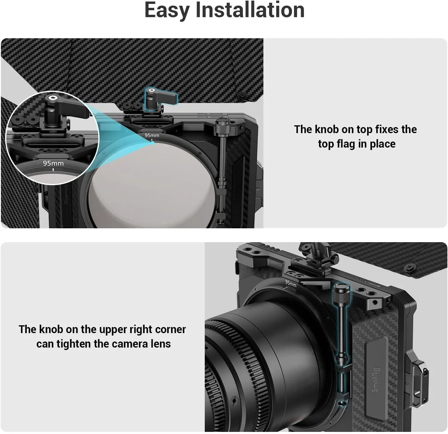 SmallRig Portable Mini Follow Focus Zoom Control Lightweight & 4*5.65 Mini Matte Box for SONY for CANON DSLR Camera Gimbal