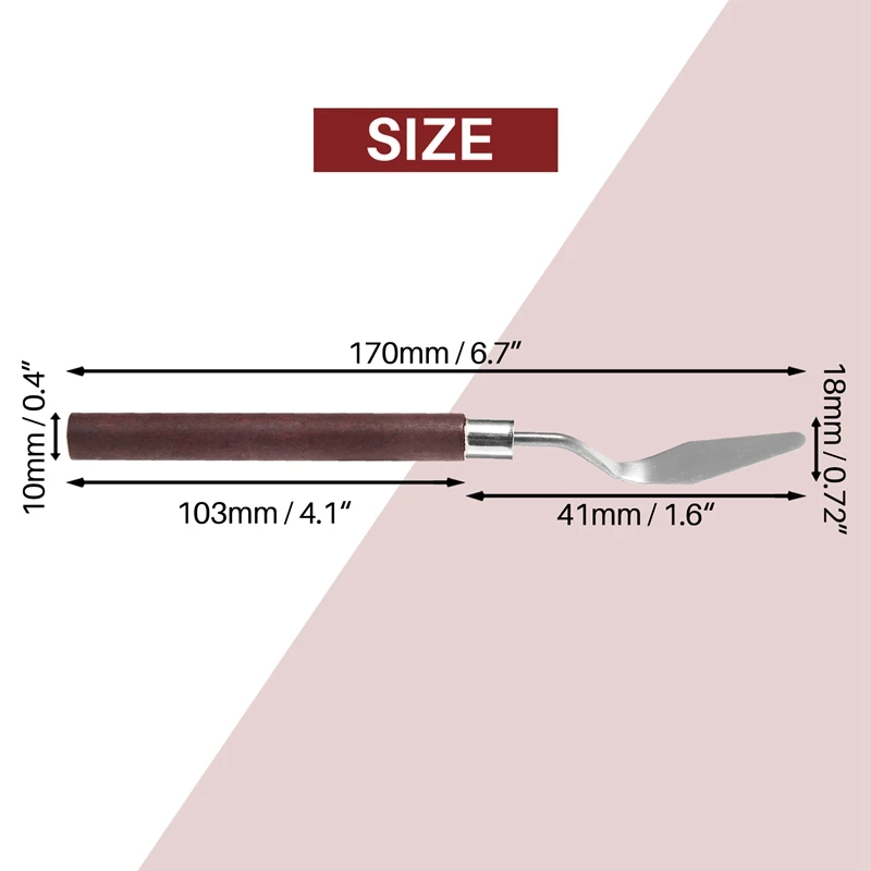 2025 New 1.6" Metal Blade Palette Art Paint Painting Spatula Putty Scraper Mixing Tool