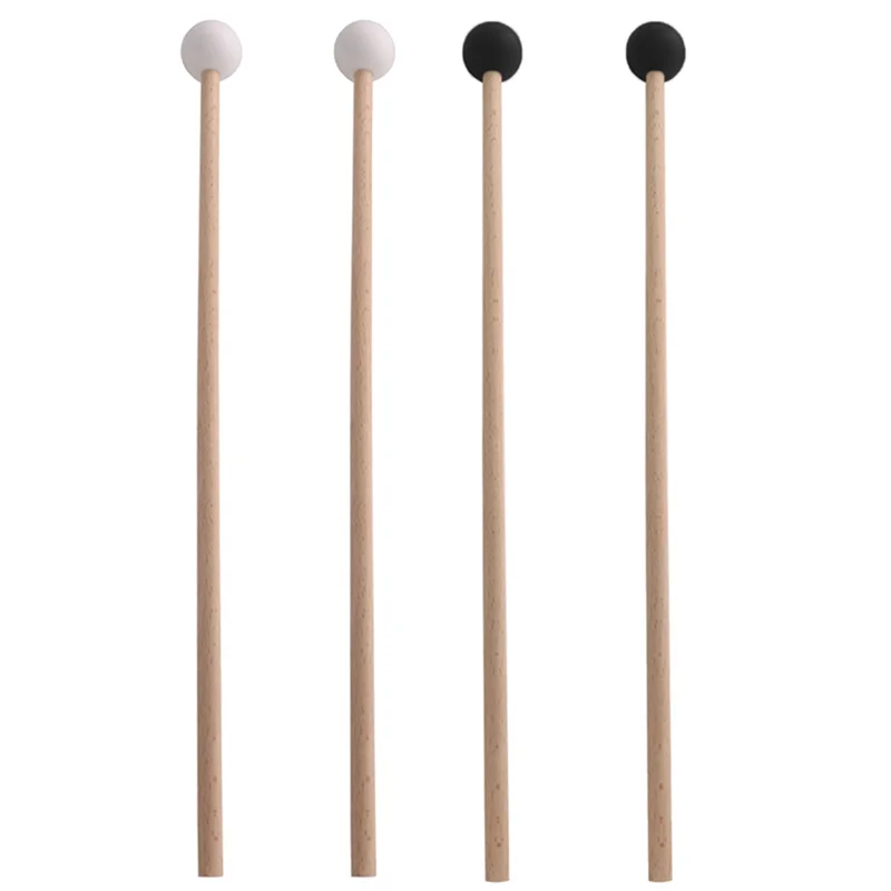 A18E-2 pares de baquetas de borracha peças de instrumento de percussão xilofone/marimba marretas martelo