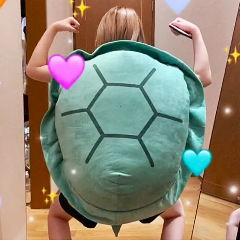 100CM Kawaii Huge Size Turtle Shell Pillow Plush Toys Big Tortoise Clothes Stuffed Soft for Sleeping Cushion Cosplay Game Gift