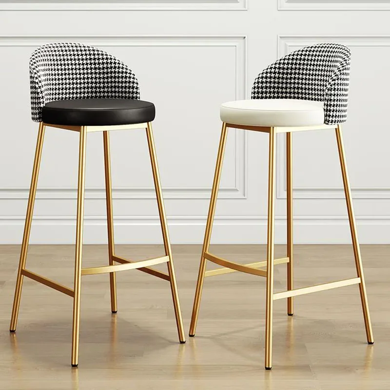 Step Counter Accent High Bar Stool Reception Make Up Gold Vintage Restaurant Luxury Adjustable Taburete Alto Furniture