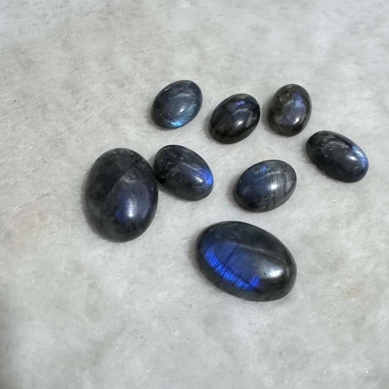 Wholesale 1pcs Blue Flash Labradorite Bead Cabochon 13x18mm 15x20mm 18x25mm 30x40mm Oval Gemstone Cabochon Ring Face