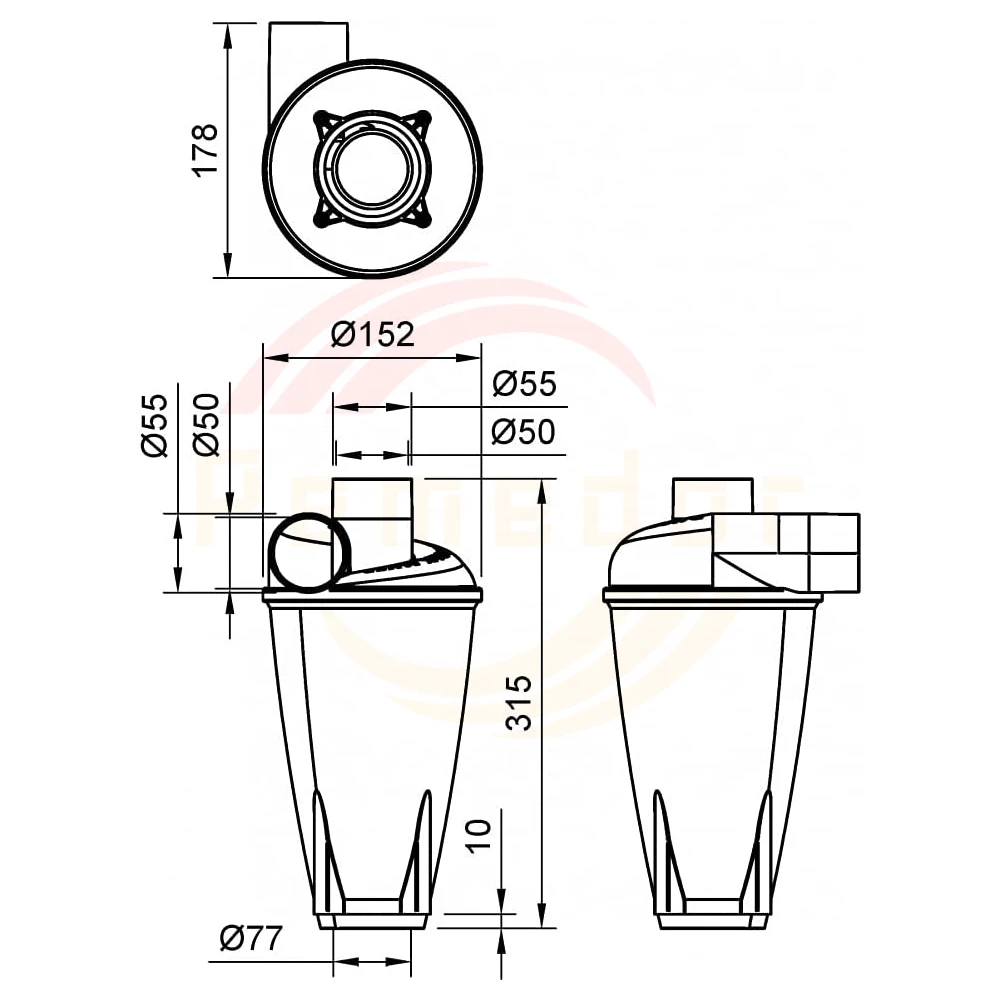 Cyclone Dust Collector Separator for Shop Vac Separator Dust Powder Filter for Vacuums Dust Extractor Accessories Woodworking