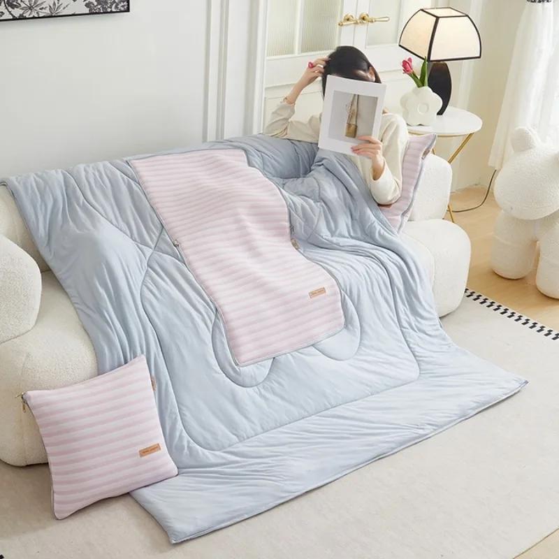 Spring and summer solid color composite cool simple business pillow quilt comfortable and breathable dual-purpose pillow quilt
