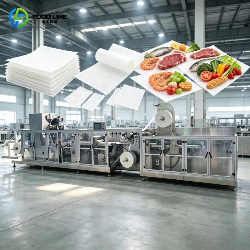 Fully Automatic Customizable Food Absorbent Pad Machine Nonwoven Pe Film Lamination Super Absorbent For Fresh Meat Tray Line